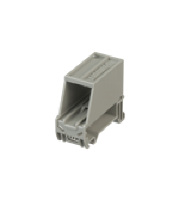 ADAPTADOR DE 1 PUERTO, PARA CONECTORES TIPO MINI-COM, BLINDADO, MONTAJE EN RIEL DIN ESTANDAR DE 35MM, COLOR GRIS INTERNACIONAL