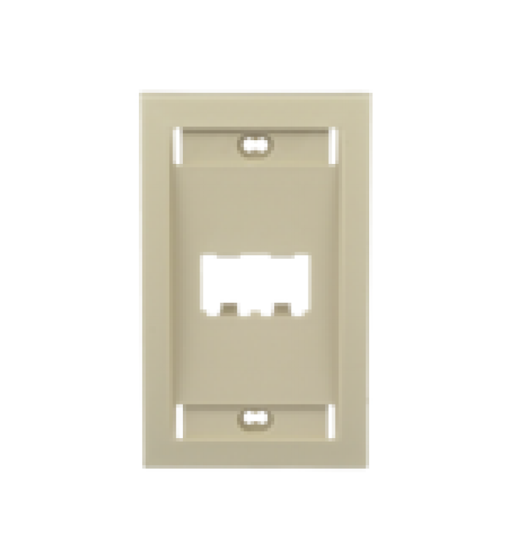 PLACA DE PARED VERTICAL EJECUTIVA, SALIDA PARA 2 PUERTOS MINI-COM, CON ESPACIOS PARA ETIQUETAS, COLOR MARFIL