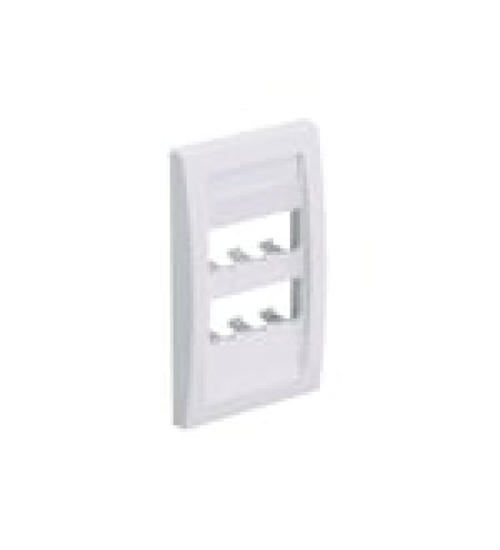 PLACA DE PARED VERTICAL EJECUTIVA, SALIDA PARA 6 PUERTOS MINI-COM, CON ESPACIOS PARA ETIQUETAS, COLOR BLANCO MATE