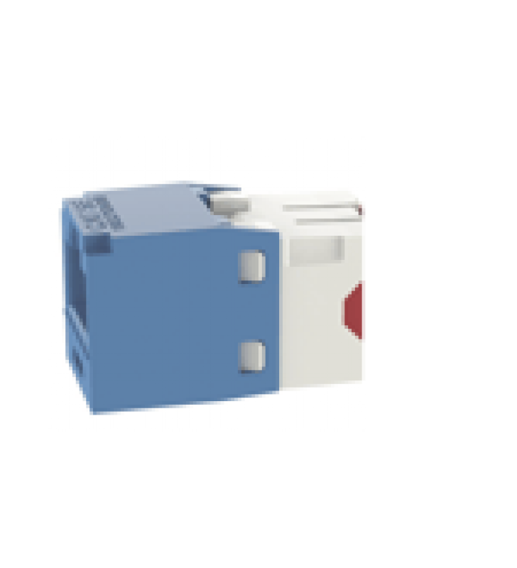 CONECTOR JACK RJ45 ESTILO TG, MINI-COM, CATEGORIA 5E, DE 8 POSICIONES Y 8 CABLES, COLOR AZUL
