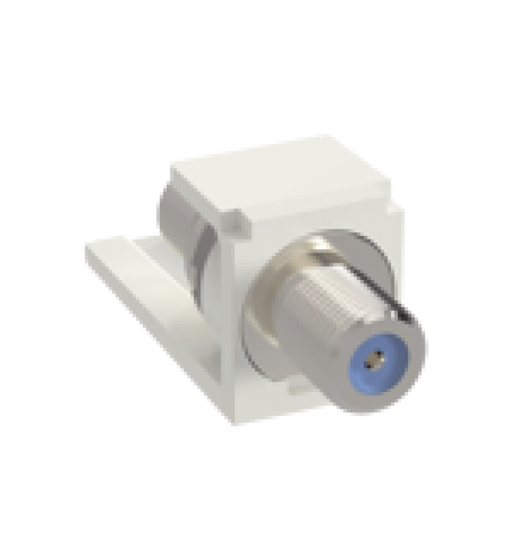 MODULO ACOPLADOR COAXIAL TIPO F, MINI-COM, DE 75 OHMS, 3.0 GHZ, COLOR BLANCO
