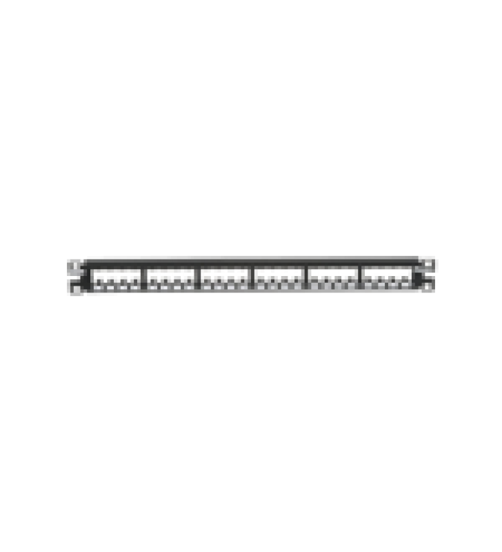 PANEL DE PARCHEO MODULAR MINI-COM (SIN CONECTORES), PLANO, TOTALMENTE BLINDADO, DE 24 PUERTOS, 1UR