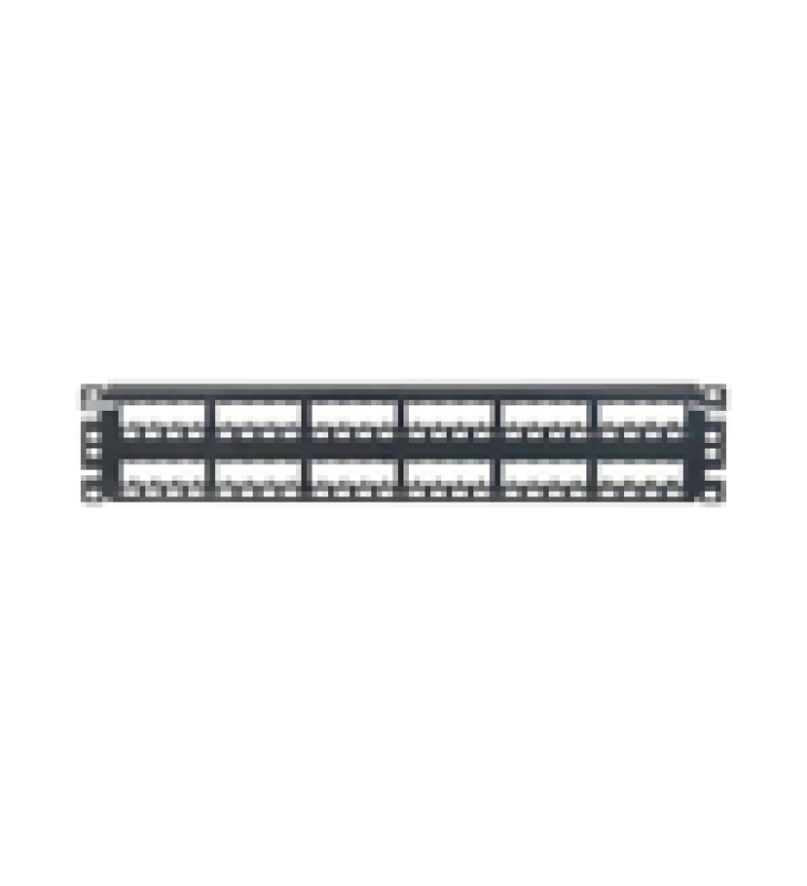 PANEL DE PARCHEO MODULAR MINI-COM (SIN CONECTORES), PLANO, TOTALMENTE BLINDADO, DE 48 PUERTOS, 2UR