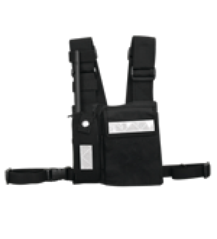 PECHERA UNIVERSAL SIN LOGO CON SOPORTE PARA RADIO Y BOLIGRAFO MAS BOLSA CON CINTA ADHERENTE PARA SU SEGURIDAD.
