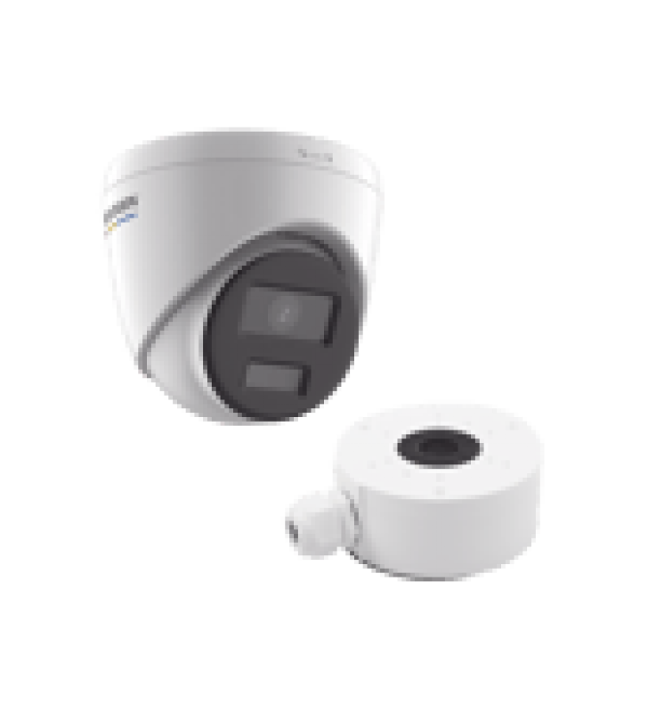 KIT DE CAMARA + MONTAJE / TURRET IP 2 MEGAPIXEL / IMAGEN A COLOR 24/7 / POE / LENTE 2.8 MM / LUZ BLANCA 30 MTS / EXTERIOR IP67 / DWDR