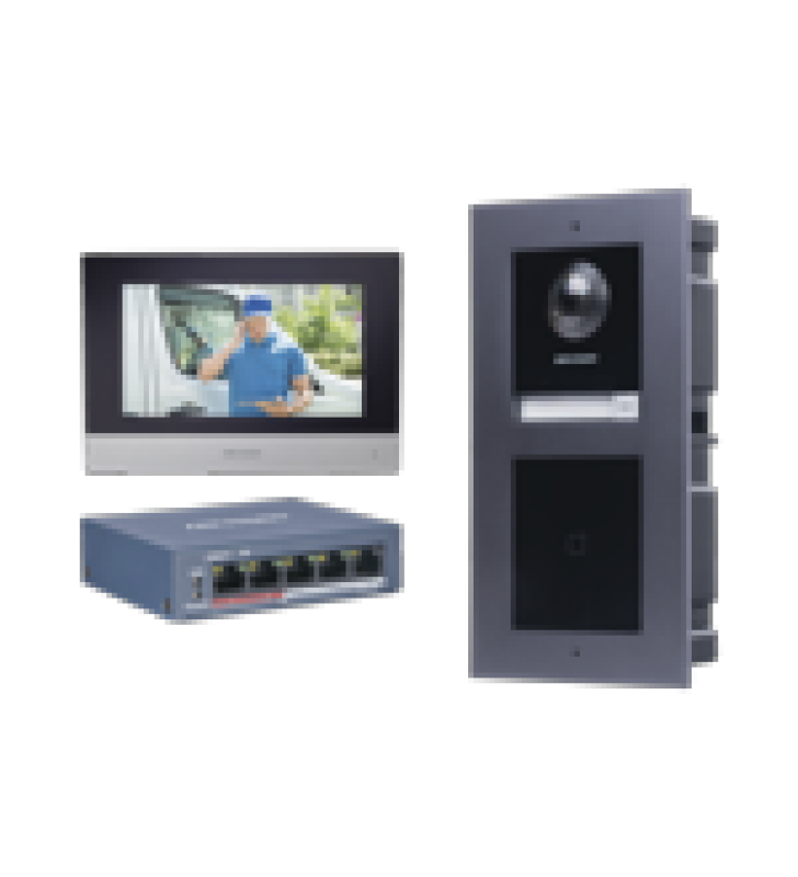 KIT DE VIDEOPORTERO IP CON LLAMADA A APP DE SMARTPHONE Y LECTOR DE TARJETAS EM / 2DA GENERACION (MODULAR) / MONTAJE PARA EMPOTRAR INCLUIDO