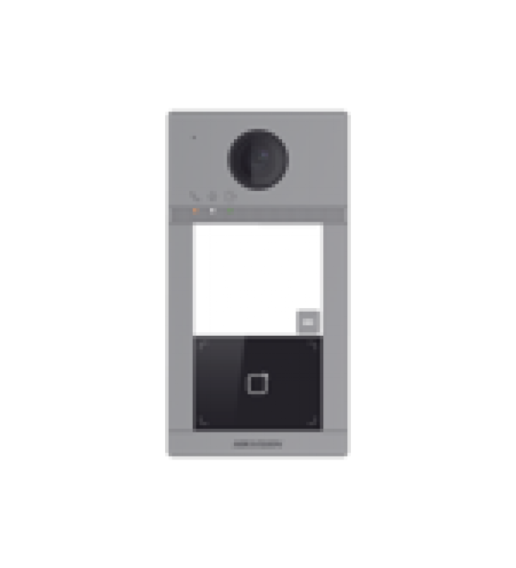VIDEOPORTERO IP POE ESTANDAR (IP65 + IK08) CON LLAMADA Y APERTURA DESDE APP HIK-CONNECT / SOPORTA 1 DEPARTAMENTO Y HASTA 6 MONITORES / APERTURA CON TARJETA / SOPORTA 2 PUERTAS