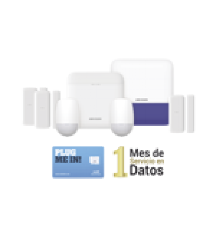 (AX PRO) KIT DE ALARMA AX PRO CON GSM (3G/4G) / INCLUYE: 1 HUB / 2 SENSORES PIR / 3 CONTACTOS MAGNETICOS MINI / 1 CONTROL REMOTO / 1 SIRENA INALAMBRICA EXTERIOR  / 1 WIFI / 1 MICROSIM30M2M CON 1 MES DE SERVICIO/COMPATIBLE CON HIK-CONNECT P2P