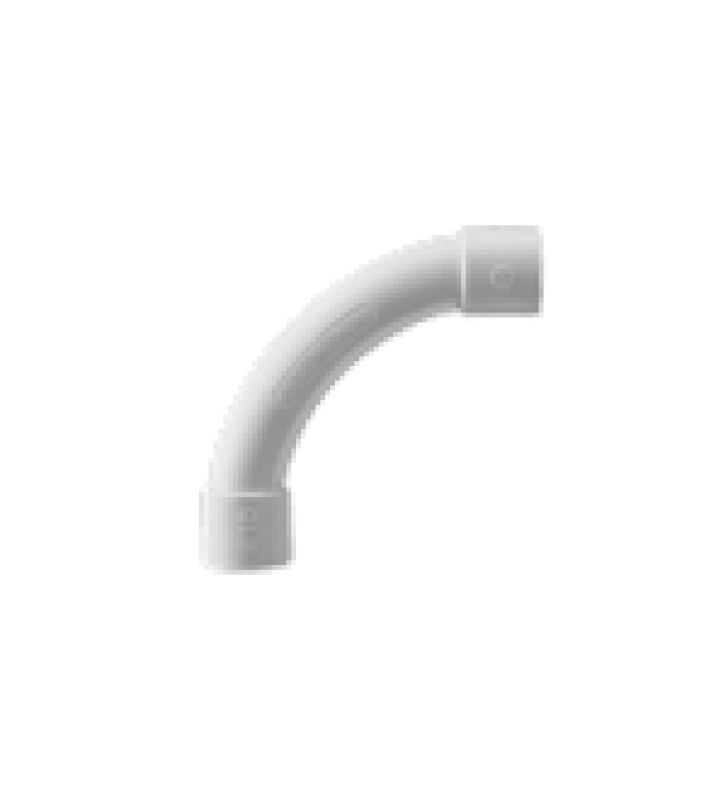 CURVA DE RADIO ESTRECHO PARA TUBERIA RIGIDA, RECOMENDADO PARA CABLES DE DATOS, PVC AUTO-EXTINGUIBLE, DE 40 MM