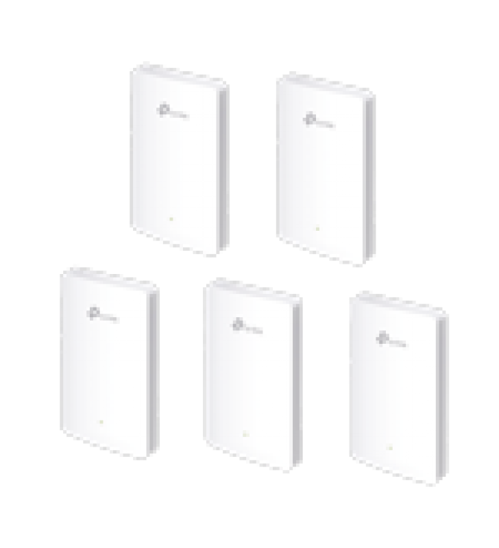KIT DE 5 PUNTOS DE ACCESO OMADA DOBLE BANDA 802.11AC, POE 802.3AF/AT, MU-MIMO, MIMO 2X2 DISENO PLACA DE PARED CON TRES PUERTOS ADICIONALES, SOPORTA HASTA 100 CLIENTES.