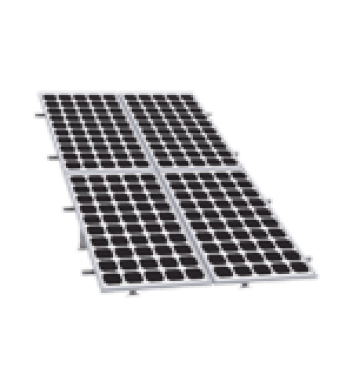 MONTAJE DE ALUMINIO EN TECHO O PISO DE CONCRETO PARA  ARREGLO 2 X 2  MODULOS FOTOVOLTAICOS LINEA STARTER