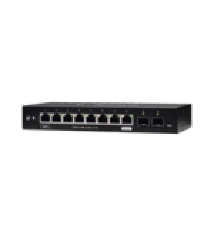EDGESWITCH 10X ADMINISTRABLE DE 8 PUERTOS GIGABIT, POE PASSTHROUGH + 2 PUERTOS SFP