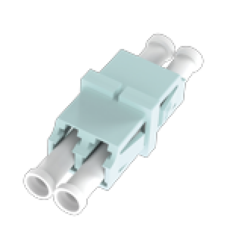 MODULO ACOPLADOR LC DUPLEX, PARA FIBRA MULTIMODO, COLOR AQUA