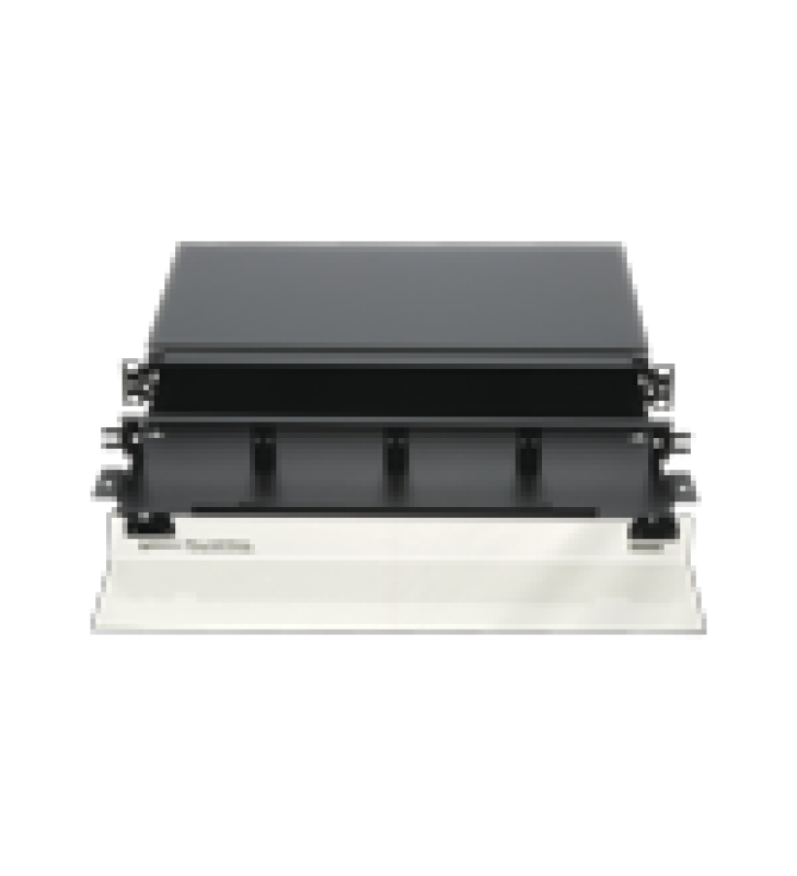 PANEL DE DISTRIBUCION DE FIBRA OPTICA, ACEPTA 4 PLACAS FAP O FMP, BANDEJA DESLIZABLE, HASTA 48 FIBRAS, COLOR NEGRO, 1UR