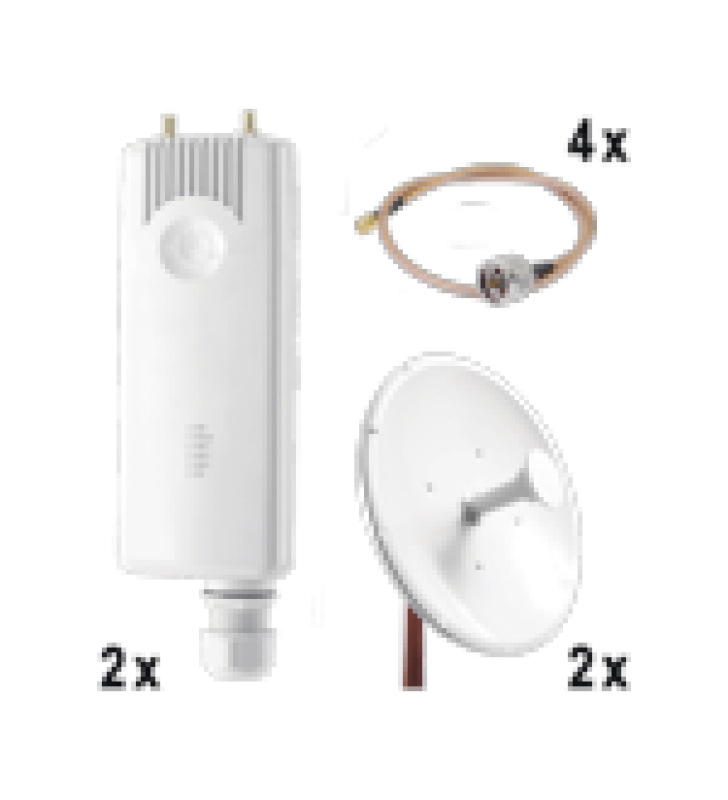 ENLACE COMPLETO PUNTO A PUNTO PARA SERVICIOS TRIPLEPLAY, INCLUYE: 2X FORCE300CSM, 2X NP1GEN2 (30 DBI), 4X JUMPER