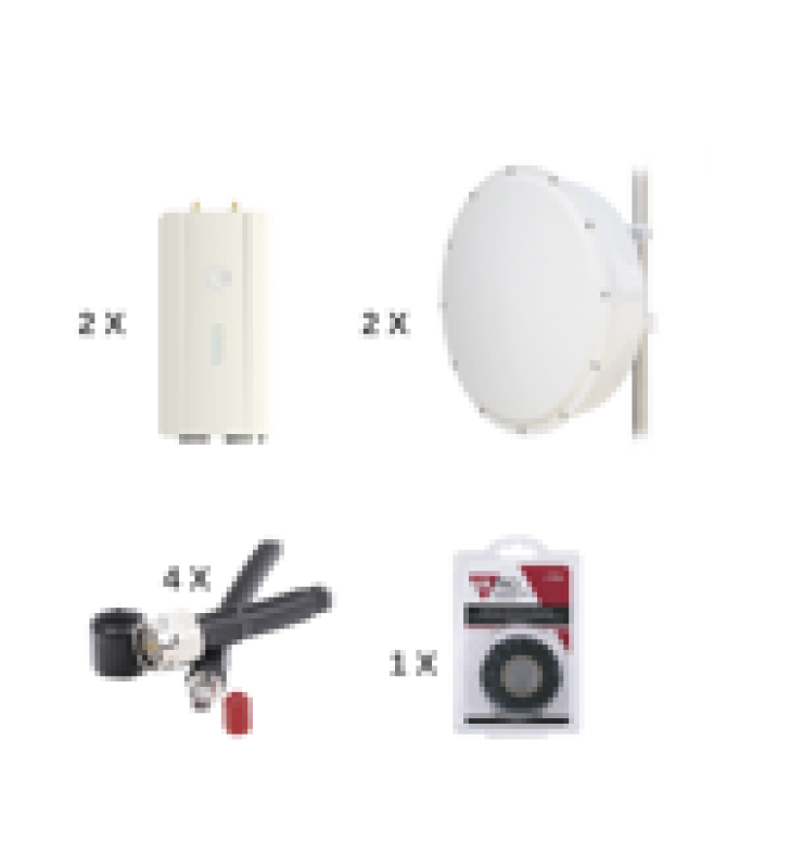 ENLACE COMPLETO DE 2 RADIOS FORCE400C CON ANTENAS TXP-4965-30PB2-KIT (30 DBI), RANGO DE FRECUENCIA EXTENDIDA (4.9 A 6.2 GHZ)