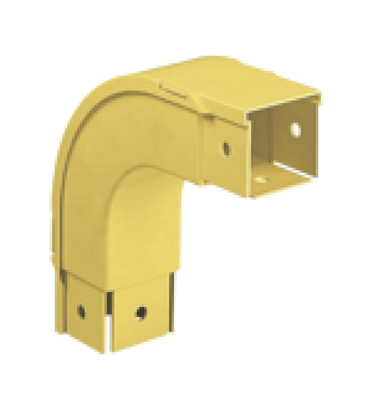 BAJADA VERTICAL EXTERIOR DE 90?, PARA USO CON CANALETAS 2X2 FIBERRUNNER?, COLOR AMARILLO