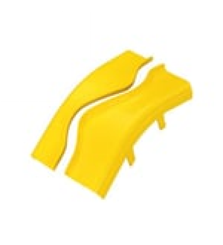 TAPA DE BAJADA VERTICAL EXTERIOR DE 45?, PARA USO CON CANALETAS 4X4 FIBERRUNNER?, COLOR AMARILLO