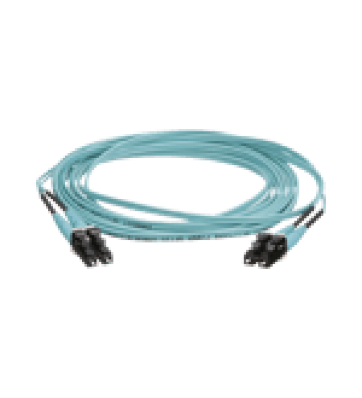 JUMPER DE FIBRA OPTICA MULTIMODO 50/125 OM4, LC-LC DUPLEX, OFNR (RISER), COLOR AQUA, 16 METROS