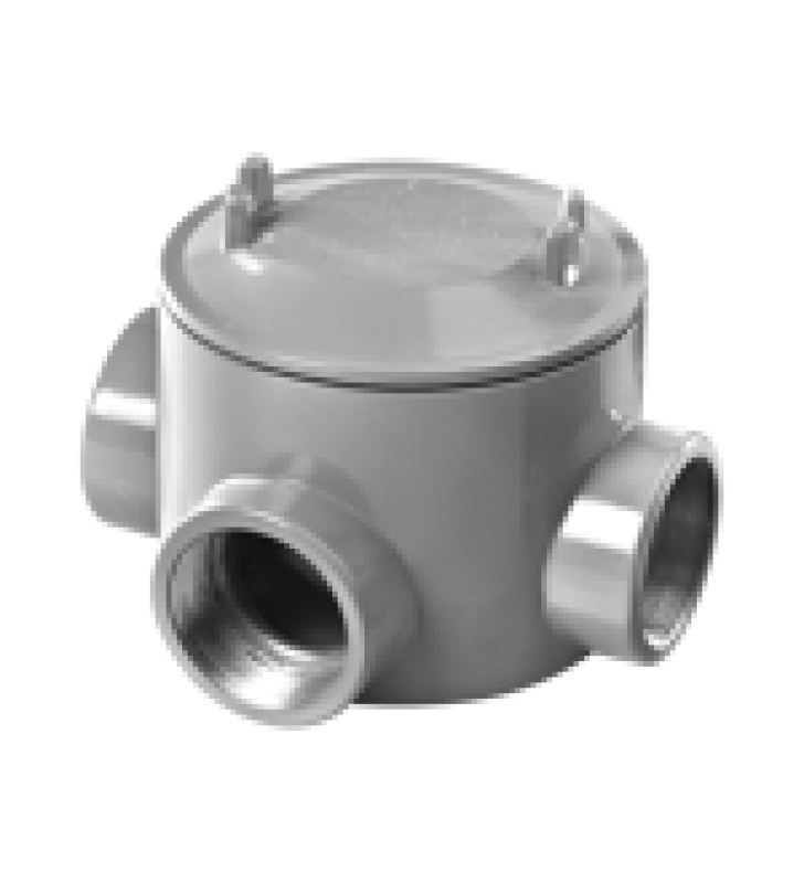CAJA PARA AREAS PELIGROSAS CON TAPA LIBRE DE COBRE, TIPO GRC DE 3/4 (19 MM) 2 BOCAS.