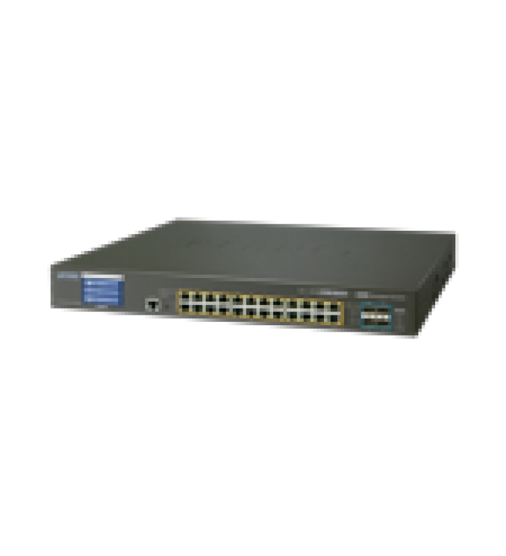 SWITCH ADMINISTRABLE CAPA 2+, 24 PUERTOS GIGABIT 802.3BT, HASTA 600 W, 4 PUERTOS 10 G SFP+, CON PANTALLA TACTIL PARA CONFIGURACION BASICA