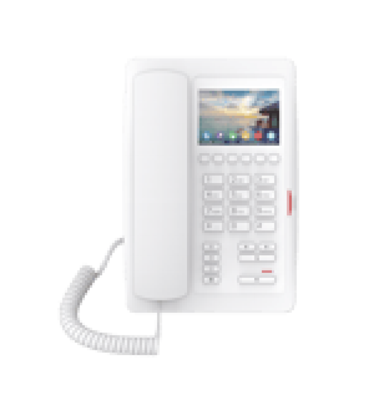 (H5W COLOR BLANCO)TELEFONO IP WIFI PARA HOTELERIA, PROFESIONAL DE GAMA ALTA CON PANTALLA LCD DE 3.5 PULGADAS A COLOR, 6 TECLAS PROGRAMABLES PARA SERVICIO RAPIDO (HOTLINE) POE