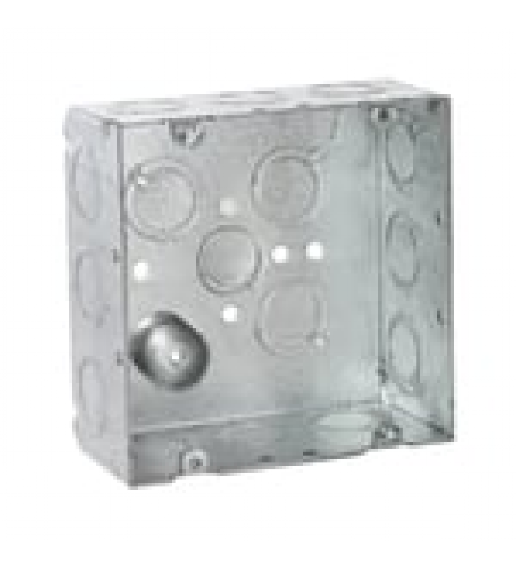 CAJA CUADRADA 4 11/16 X 4 11/16/ PROFUNDIDAD DE 2- 1/8/ CUENTA 1 ENTRADA DE 1/2 Y 15 TKO  (1/2-3/4).