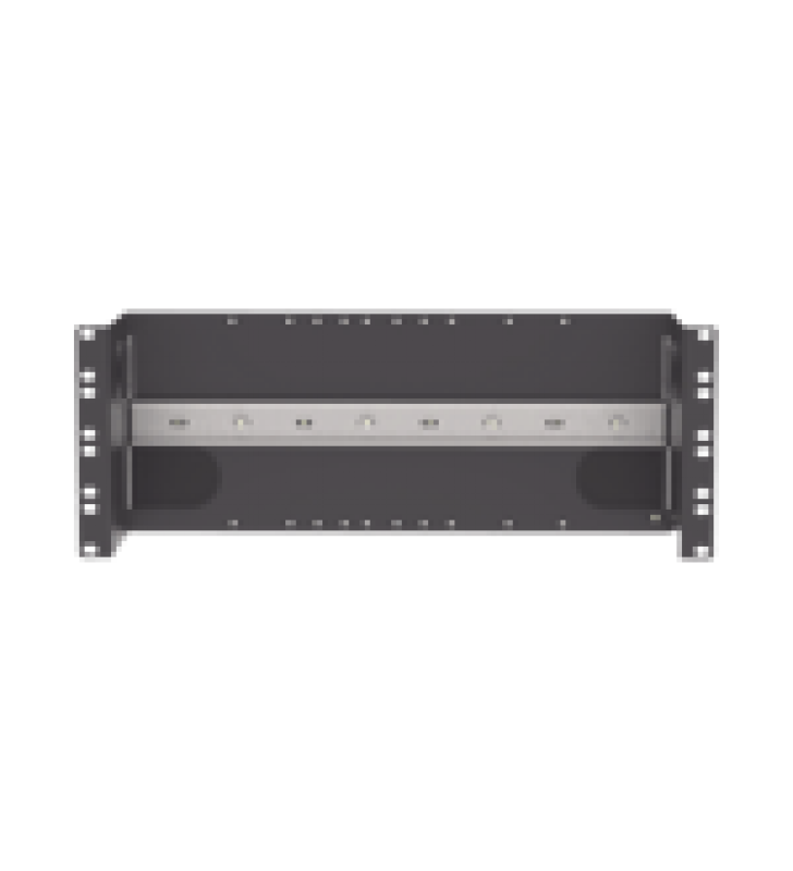 SOPORTE INDUSTRIAL PARA INSTALAR EQUIPOS DE MONTAJE EN RIEL DIN, PARA RACKS O GABINETES ESTANDAR DE 19IN, DE 4UR, COLOR NEGRO