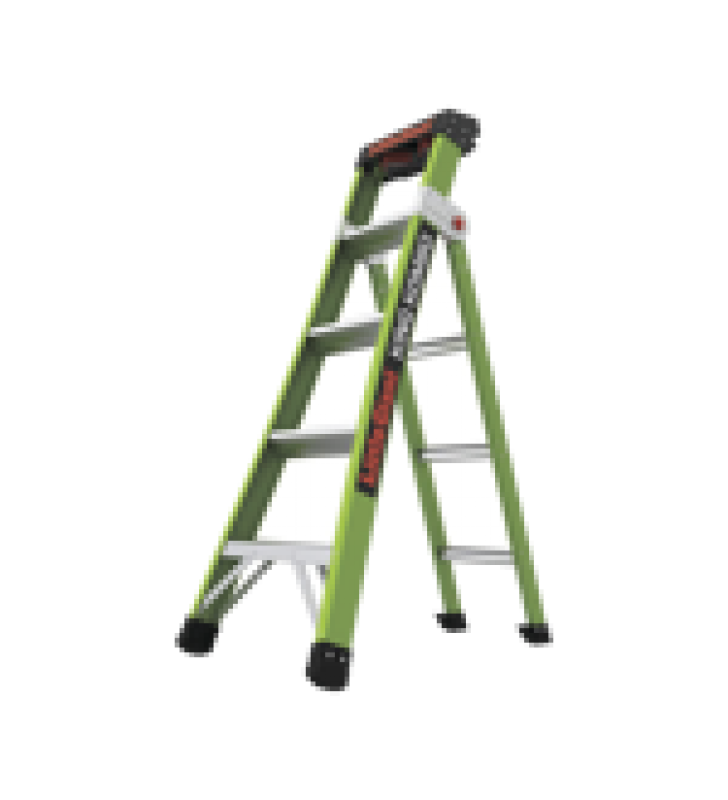 ESCALERA DE TIJERA 3 EN 1 DE 2.4 METROS DE FIBRA DE VIDRIO.