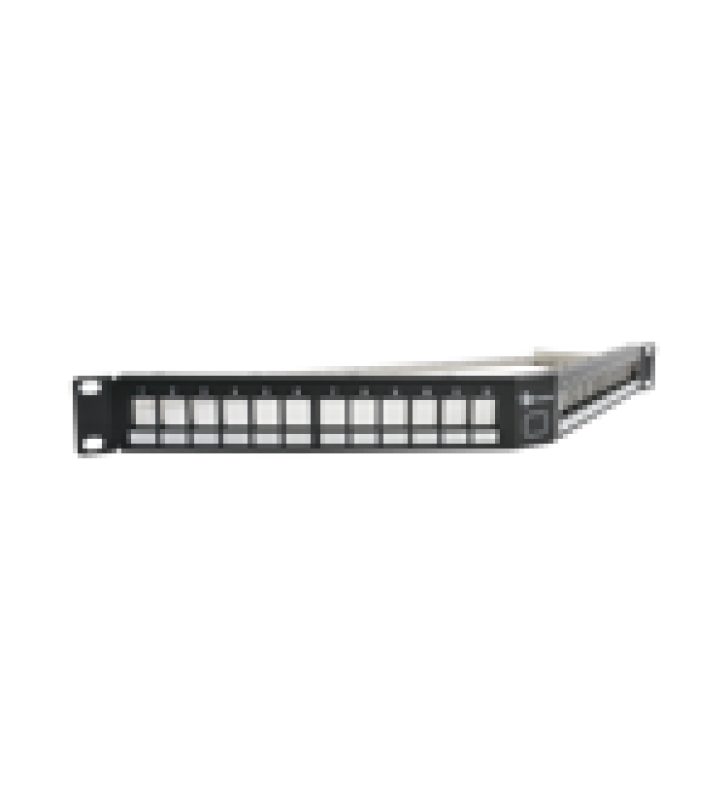 PATCH PANEL UTP KEYSTONE DE 24 PUERTOS MODULAR ANGULADO, 1UR, COMPATIBLE CON JACKS KEYSTONE UTP Z-MAX? Y MAX?