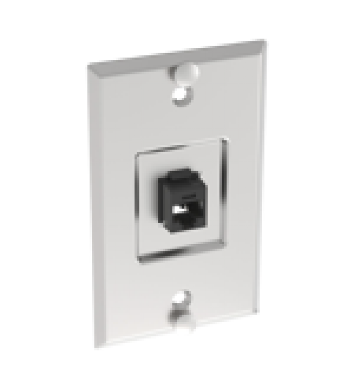 PLACA DE PARED TELEFONICA, SALIDA DE 1 PUERTO KEYSTONE, CON JACK CAT6 ESTILO 110 DE IMPACTO, DE ACERO INOXIDABLE