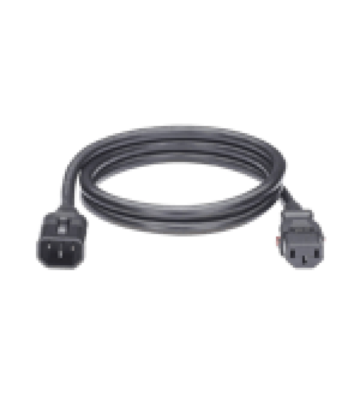 CABLE DE ALIMENTACION ELECTRICA CON BLOQUEO DE SEGURIDAD, DE IEC C14 A IEC C13, 1.2 METROS DE LARGO, COLOR NEGRO, PAQUETE DE 10 PIEZAS