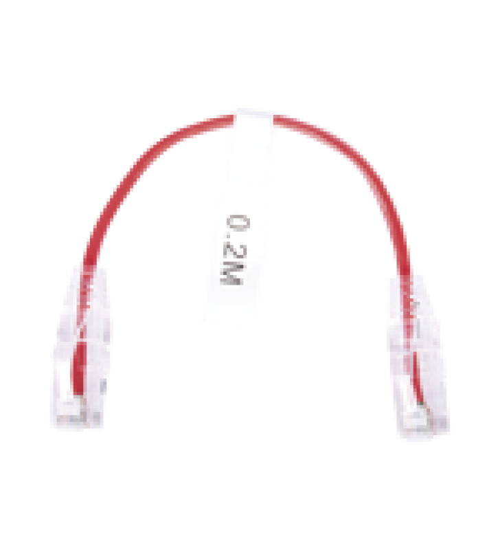 CABLE DE PARCHEO SLIM UTP CAT6 - 20 CM ROJO DIAMETRO REDUCIDO (28 AWG)