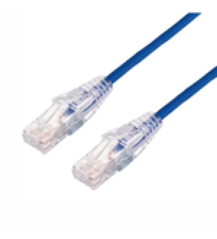CABLE DE PARCHEO SLIM UTP CAT6A - 0.5 M AZUL, DIAMETRO REDUCIDO (28 AWG)