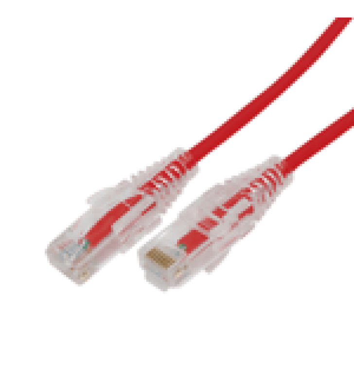 CABLE DE PARCHEO SLIM UTP CAT6A - 0.5 M ROJO, DIAMETRO REDUCIDO (28 AWG)