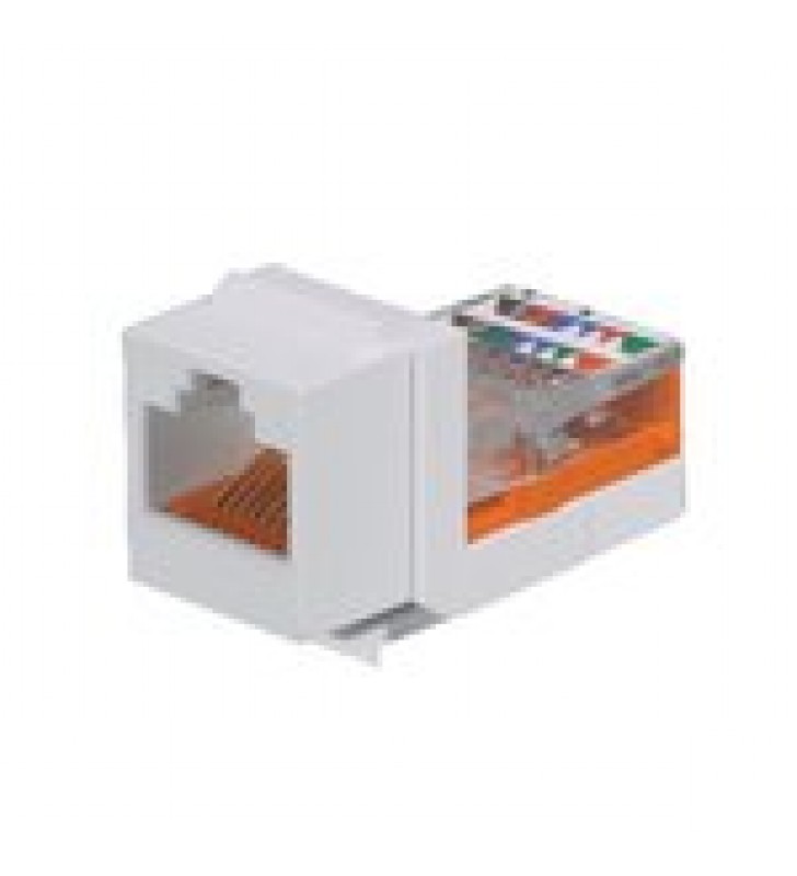 CONECTOR JACK ESTILO LEADFRAME, TIPO KEYSTONE, CATEGORIA 5E, DE 8 POSICIONES Y 8 CABLES, COLOR BLANCO