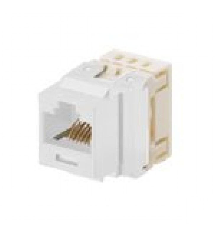 CONECTOR JACK ESTILO 110 (DE IMPACTO), TIPO KEYSTONE, CATEGORIA 5E, DE 8 POSICIONES Y 8 CABLES, COLOR MARFIL