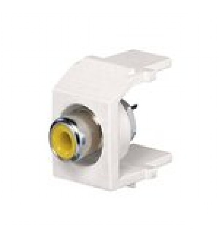 CONECTOR RCA KEYSTONE, CON RCA PARA SOLDAR COLOR AMARILLO, MODULO MARFIL