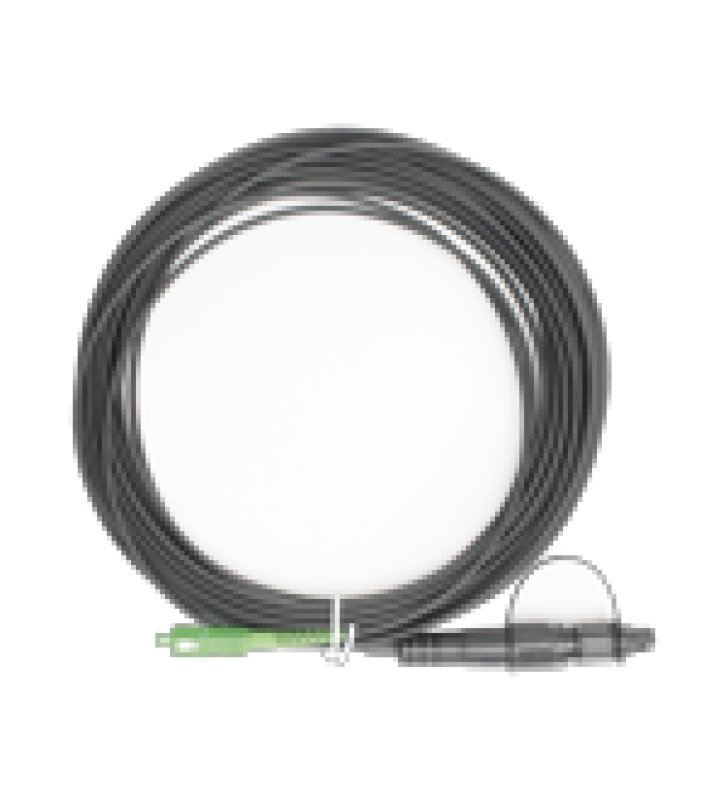 JUMPER DE FIBRA OPTICA, CONECTOR SC/APC - CONEXION A CAJA FDP460, REDONDO, 10 METROS, FORRO 3 MM, G657A2, NEGRO