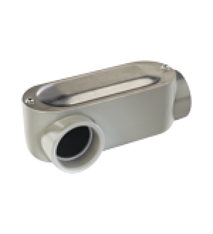 CAJA OVAL ROSCADA TIPO LR DE 2 1/2 LARGA (63.5 MM) INCLUYE TAPA Y TORNILLOS.