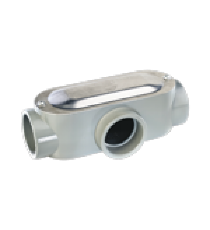 CAJA OVAL ROSCADA TIPO T DE 1 1/4 (31.8 MM) INCLUYE TAPA Y TORNILLOS.