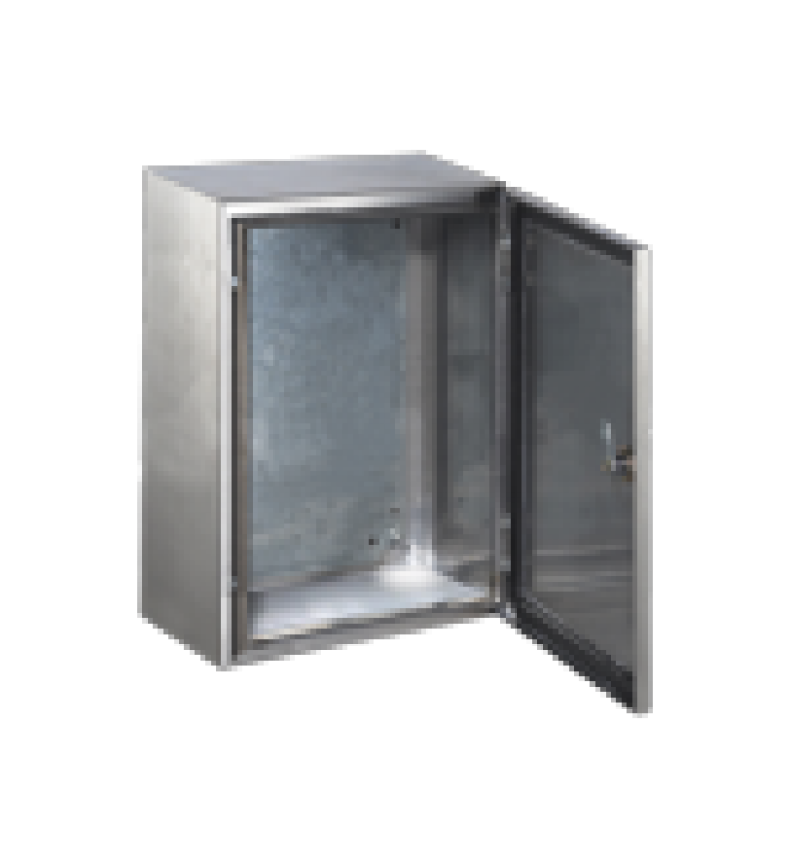 GABINETE DE ACERO INOXIDABLE IP66 USO EN INTEMPERIE (300 X 400 X 200 MM) CON PLACA INTERNA GALVANIZADA.