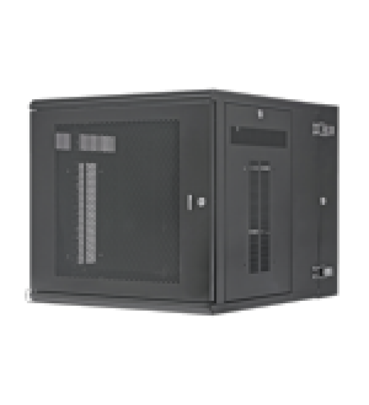 GABINETE PANZONE DE MONTAJE EN PARED, DE 19IN, PUERTA PERFORADA, 12 UR, 762MM DE PROFUNDIDAD, COLOR NEGRO