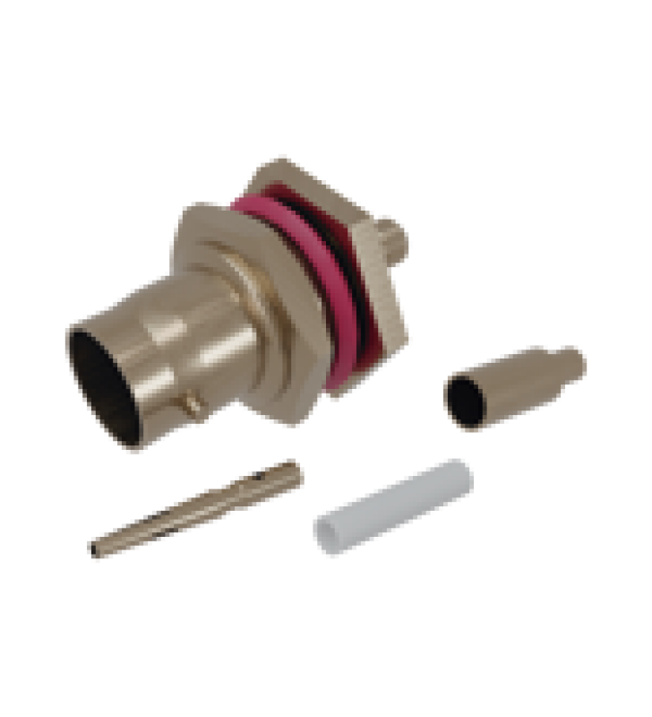 CONECTOR BNC HEMBRA/ CHASIS EN D-PLANO DE ANILLO CORTO/ RG-174, RG-316, NIQUEL/ORO/TEFLON.?