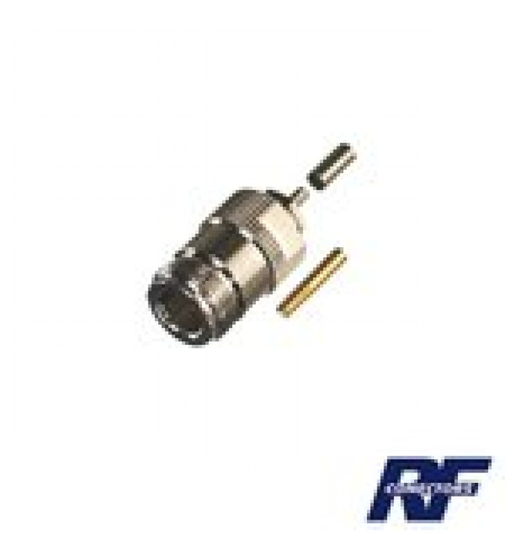 CONECTOR N HEMBRA DE ANILLO PLEGABLE PARA CABLE RG-316, NIQUEL/ ORO/ TEFLON.