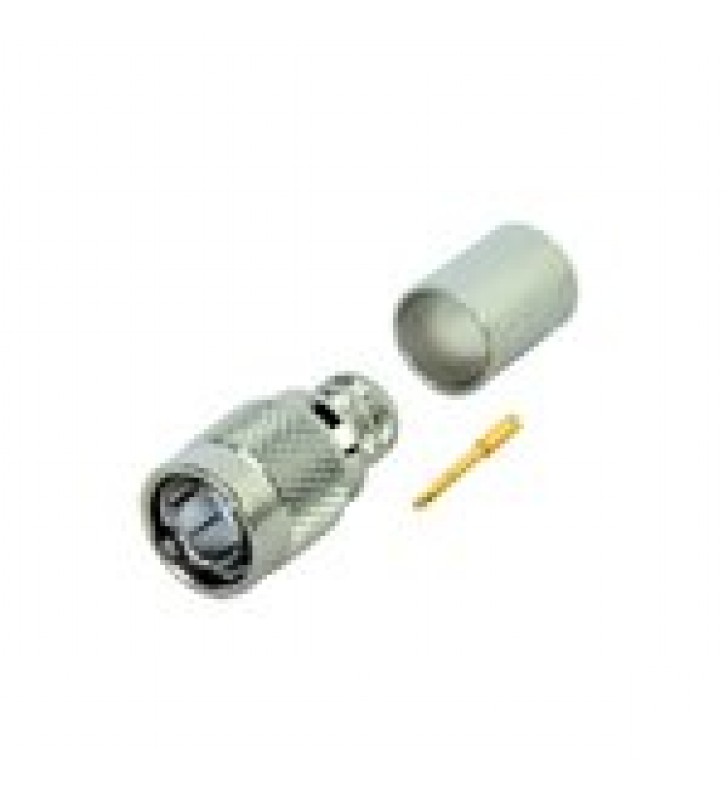 CONECTOR TNC MACHO, DE ANILLO PLEGABLE PARA CABLE RG-11/U, NIQUEL/ ORO/ TEFLON.