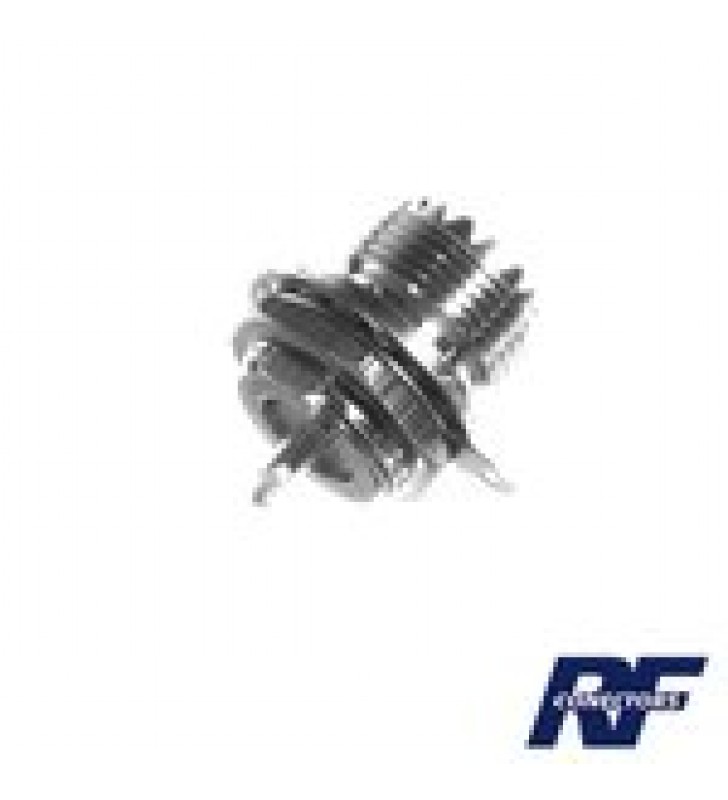 CONECTOR UHF HEMBRA (SO-239) EN LINEA, MONTAJE FRONTAL EN D PLANO, NIQUEL/ PLATA/ BAQUELITA.