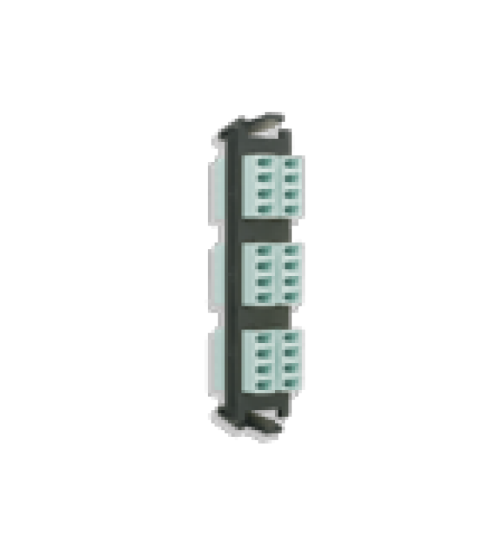 PLACA ACOPLADORA DE FIBRA OPTICA QUICK-PACK, CON 6 CONECTORES LC QUAD (24 FIBRAS), PARA FIBRA MULTIMODO, AQUA
