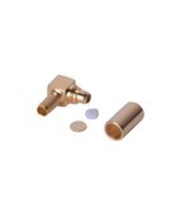 CONECTOR MMCX MACHO EN A/R DE ANILLO PLEGABLE PARA RG-174/U, BELDEN 8216, ORO/ ORO/ TEFLON.
