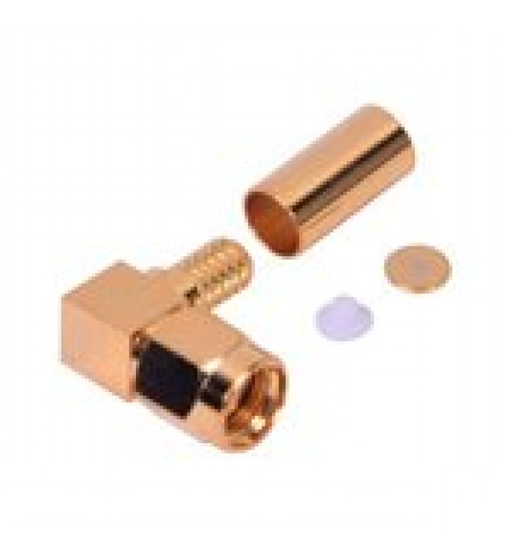 CONECTOR SMA MACHO INVERSO EN ANGULO RECTO DE ANILLO PLEGABLE PARA CABLES RG-58/U, RG-142/U, ORO/ ORO/ TEFLON.